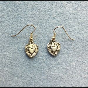 Clear Sky Designs Jewelry - Pewter Heart Drop Earrings -Silver Plated Earwires Clear Sky Designs Jewelry - Pewter Heart Drop Earrings -Silver Plated Earwires